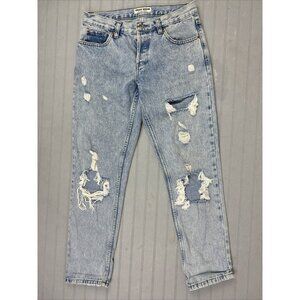 Tally Weijl Size 36 Womens Jeans Button Fly Ankle Straight Mid Rise Dist…